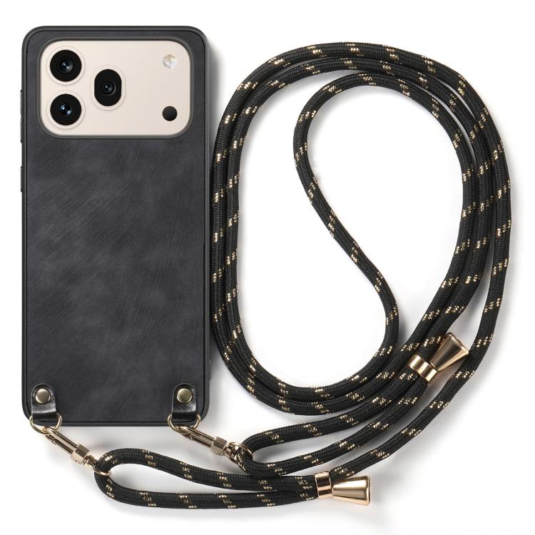 For Honor 600 Pro Global Vintage Leather PC Back Cover Phone Case with Crossbody Strap