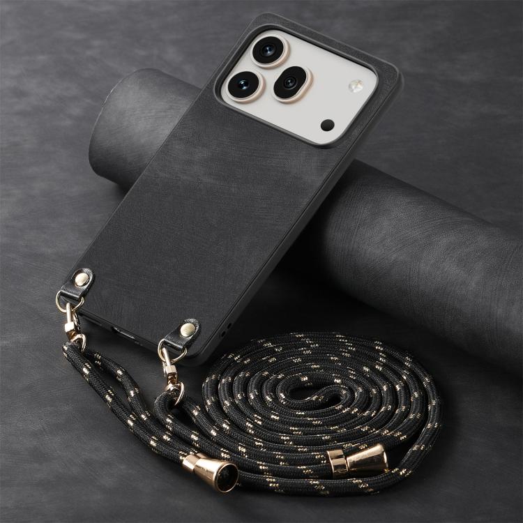 For Honor 600 Pro Global Vintage Leather PC Back Cover Phone Case with Crossbody Strap