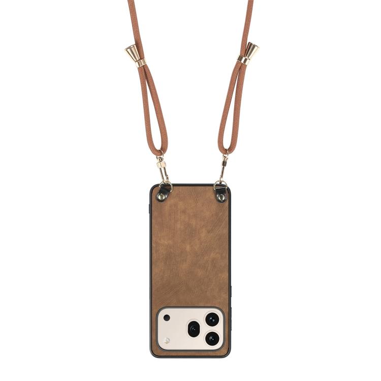 For Honor 600 Pro Global Vintage Leather PC Back Cover Phone Case with Crossbody Strap