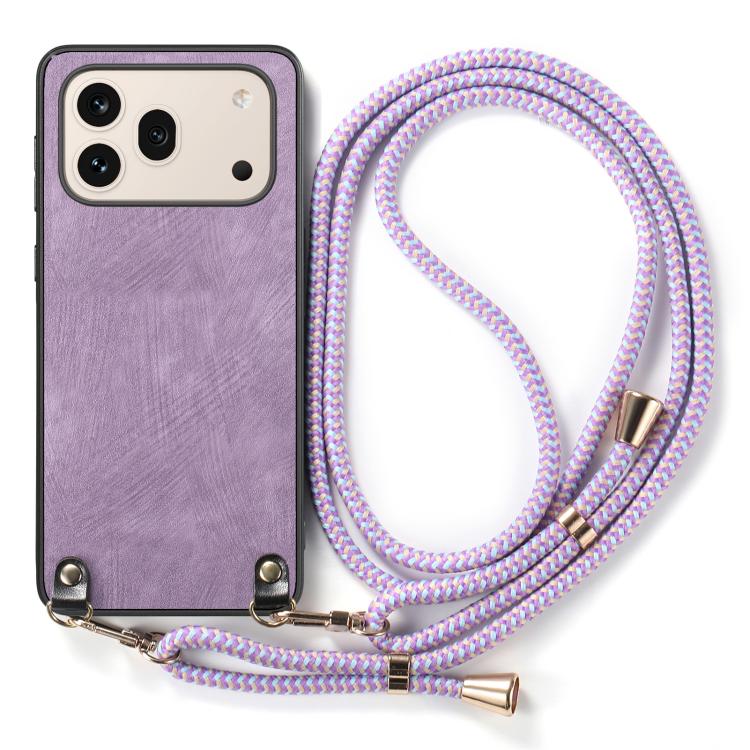 For Honor 600 Pro Global Vintage Leather PC Back Cover Phone Case with Crossbody Strap