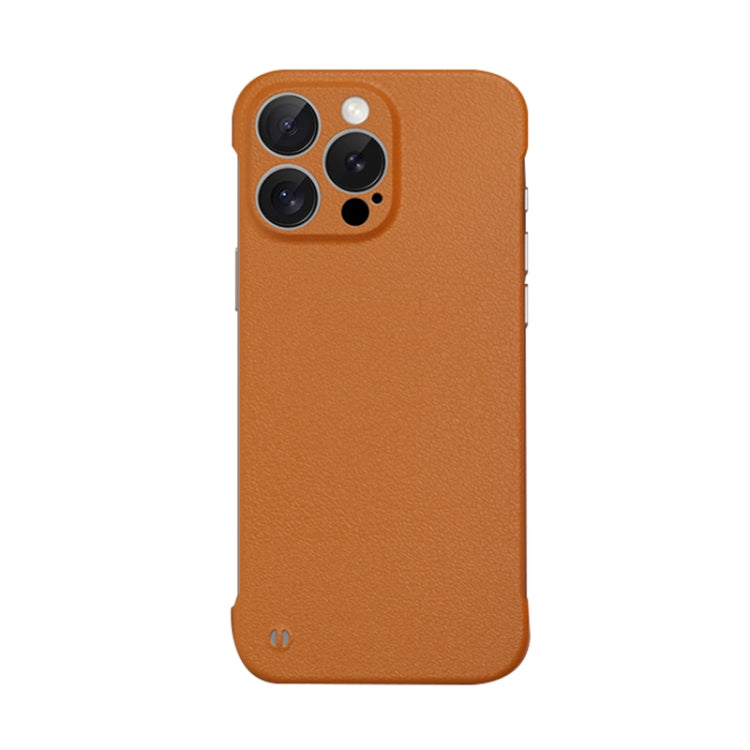 For iPhone 15 Pro Max Frameless Litchi Texture PC Phone Case