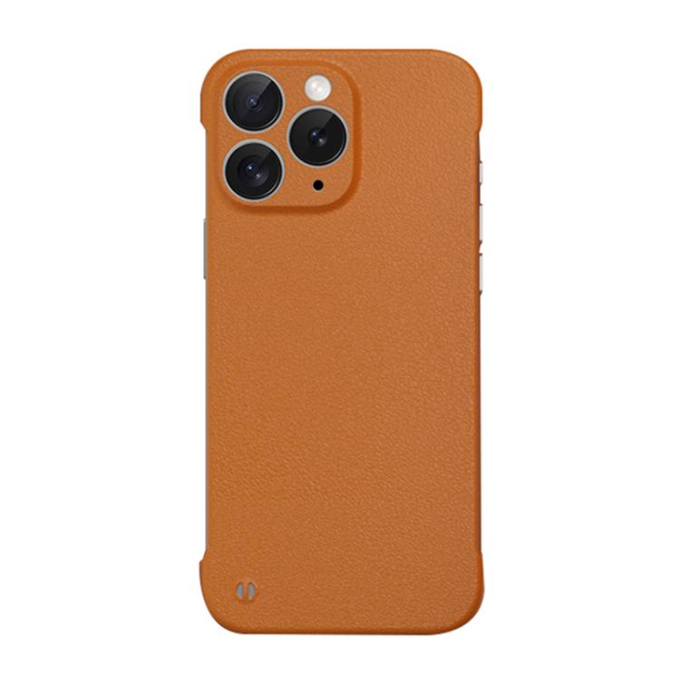 For iPhone 11 Pro Max Frameless Litchi Texture PC Phone Case