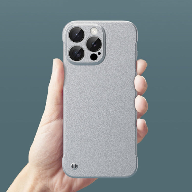 For iPhone 13 Pro Max Frameless Litchi Texture PC Phone Case