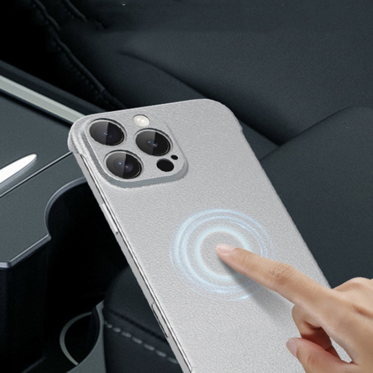 For iPhone 14 Plus Frameless Litchi Texture PC Phone Case