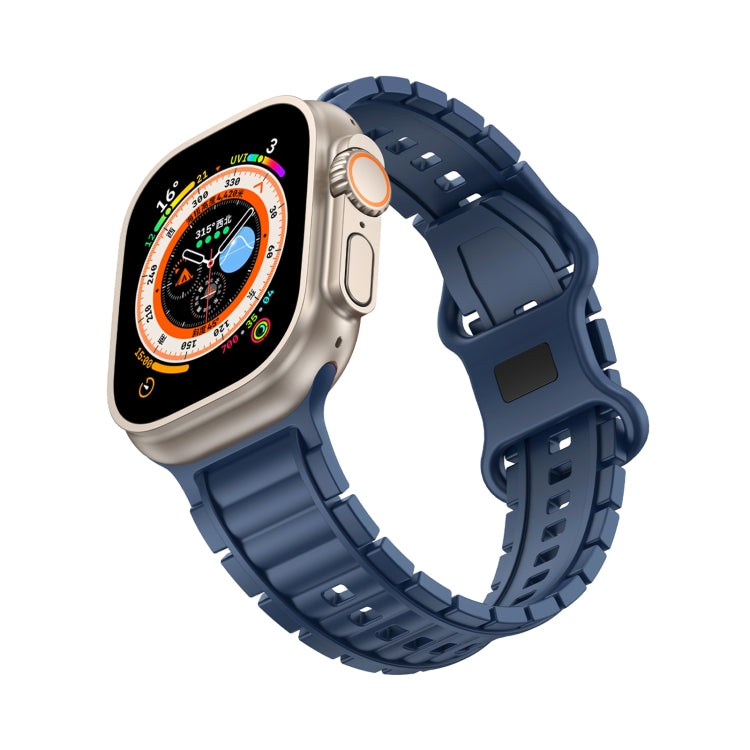 For Apple Watch 46mm / 49mm / 45mm / 44mm Crawler Splayed 8-shaped Buckle Silicone Watch Band