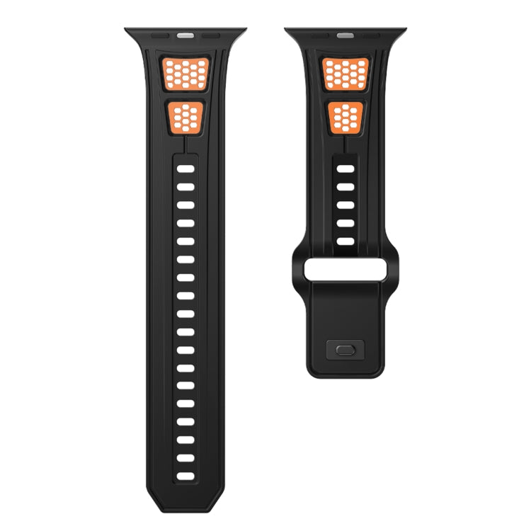 For Apple Watch 46mm / 49mm / 45mm / 44mm Dual Color Mesh Reverse Buckle Silicone Watch Band