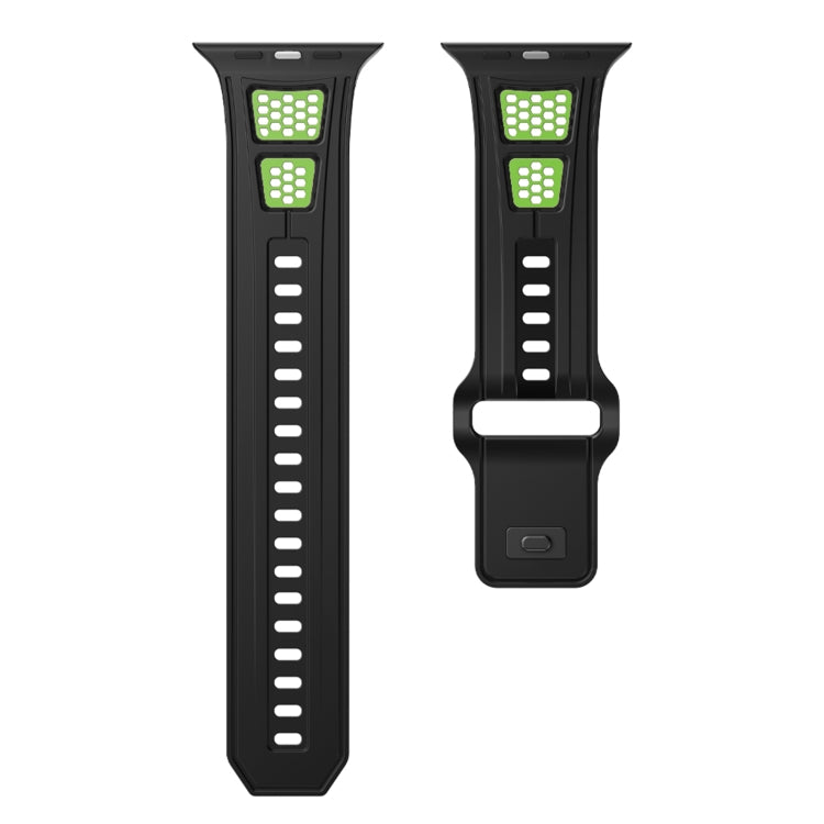 For Apple Watch 46mm / 49mm / 45mm / 44mm Dual Color Mesh Reverse Buckle Silicone Watch Band