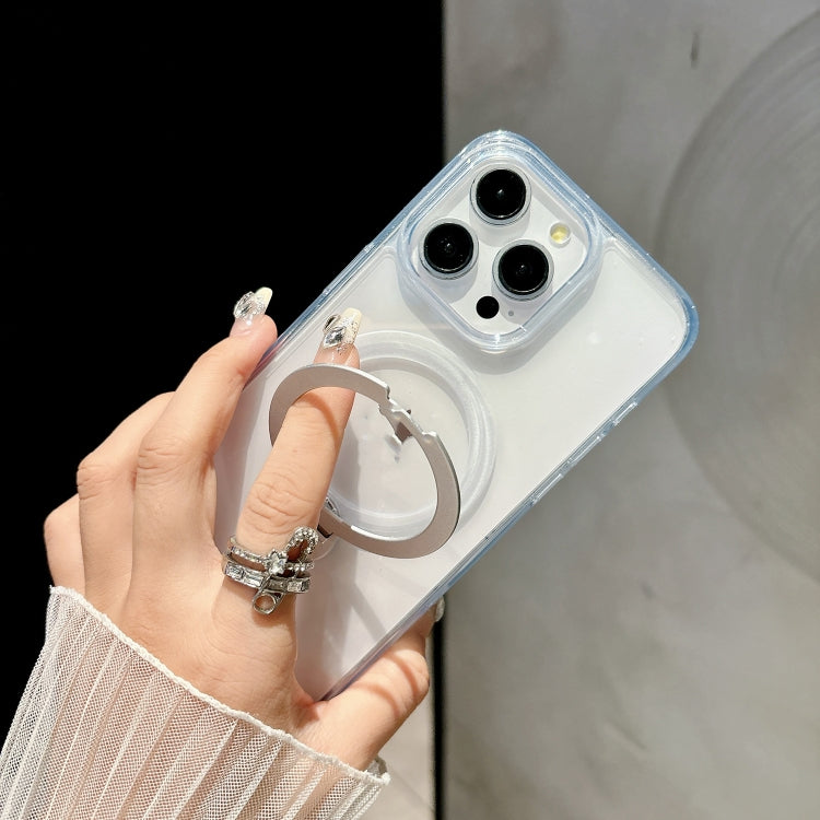 For iPhone 16 Metal Holder MagSafe PC Hybrid TPU Phone Case
