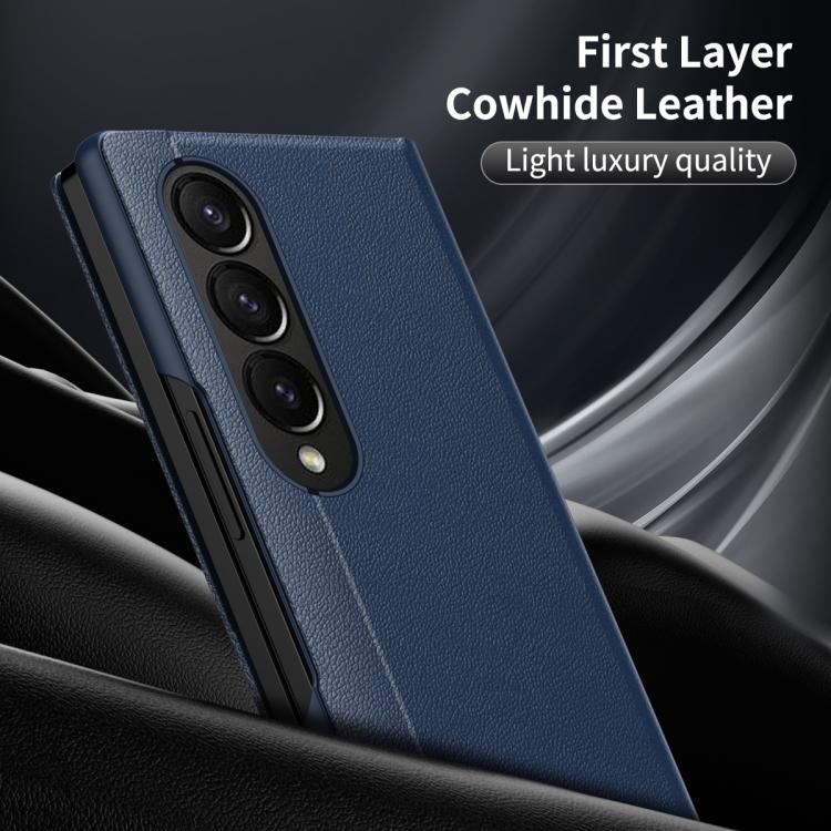 For Samsung Galaxy Z Fold4 Smart View Window Leather Phone Case with Card Slot