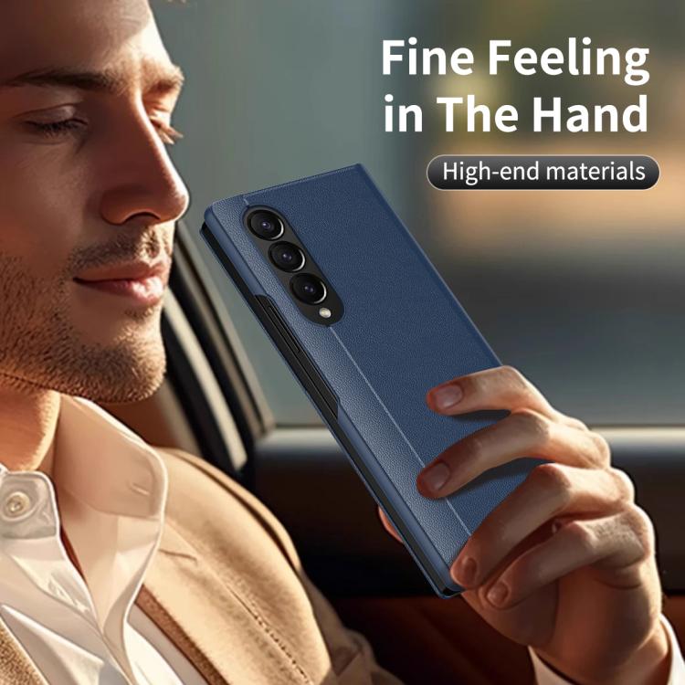 For Samsung Galaxy Z Fold4 Smart View Window Leather Phone Case with Card Slot