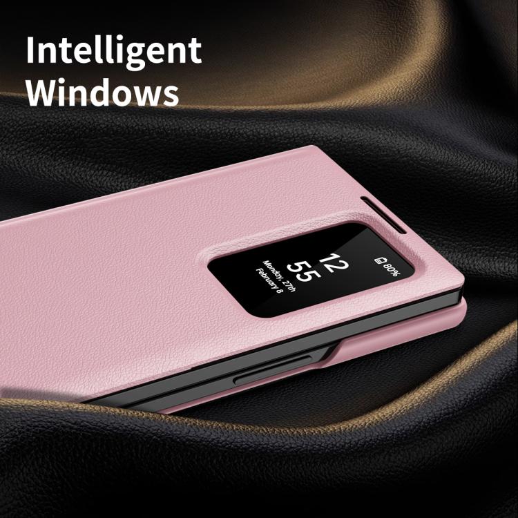 For Samsung Galaxy Z Fold4 Smart View Window Leather Phone Case with Card Slot