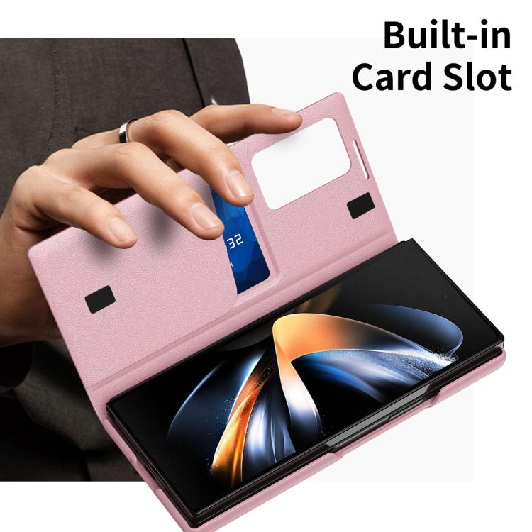 For Samsung Galaxy Z Fold4 Smart View Window Leather Phone Case with Card Slot