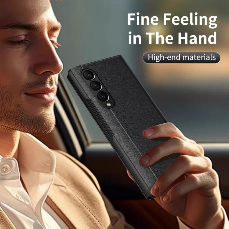 For Samsung Galaxy Z Fold4 Smart View Window Leather Phone Case with Card Slot