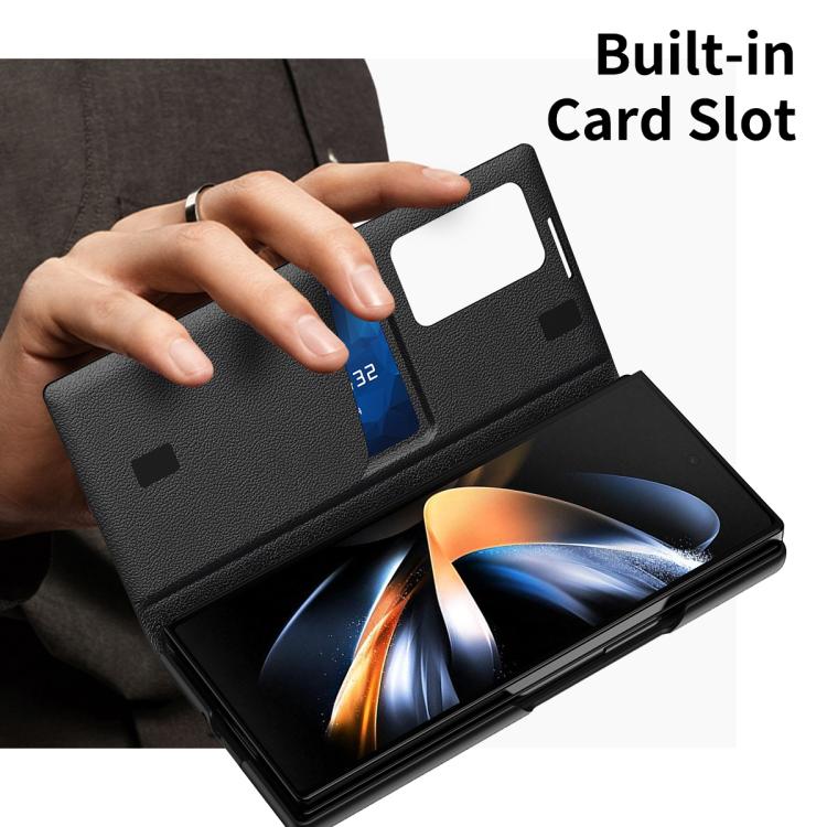For Samsung Galaxy Z Fold4 Smart View Window Leather Phone Case with Card Slot
