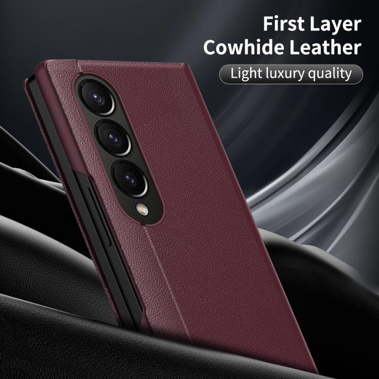 For Samsung Galaxy Z Fold4 Smart View Window Leather Phone Case with Card Slot
