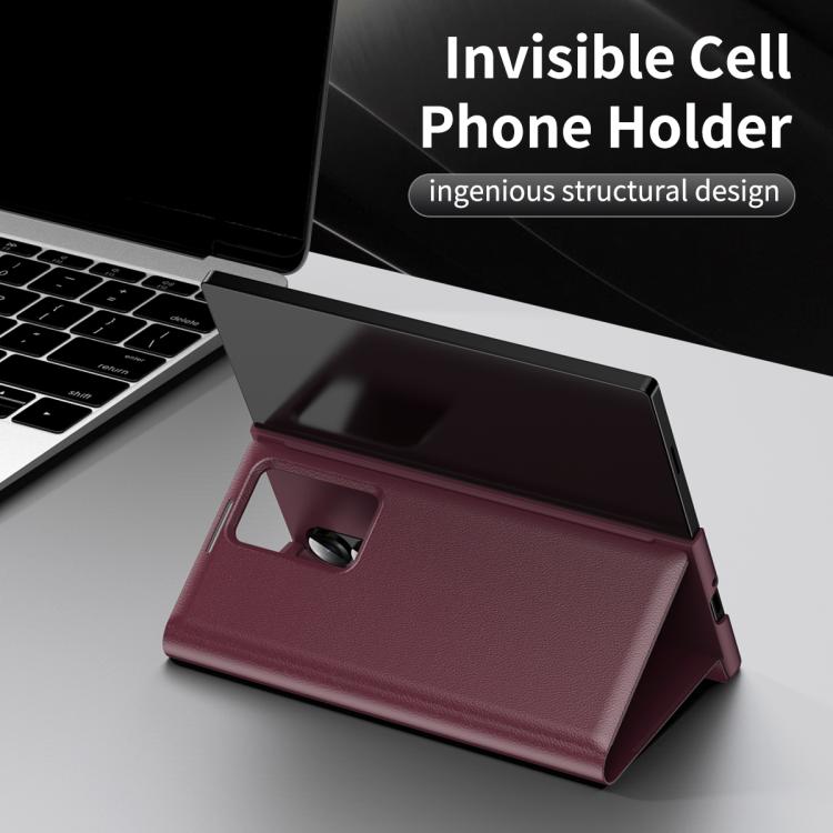 For Samsung Galaxy Z Fold4 Smart View Window Leather Phone Case with Card Slot