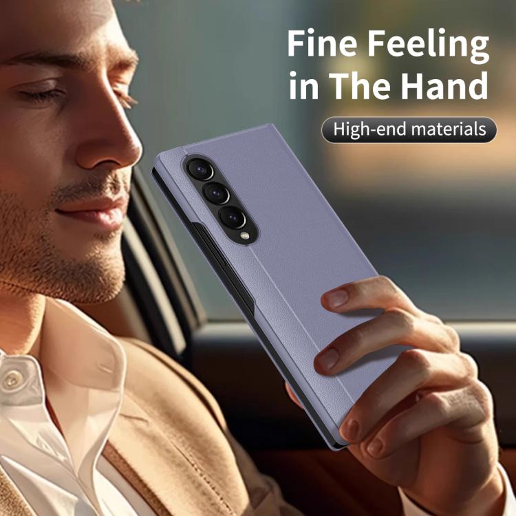For Samsung Galaxy Z Fold4 Smart View Window Leather Phone Case with Card Slot