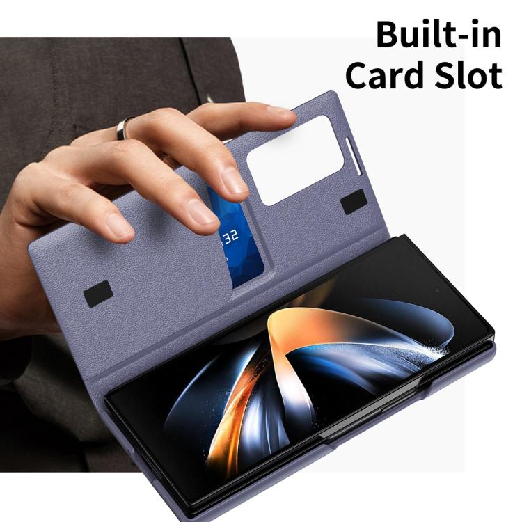 For Samsung Galaxy Z Fold4 Smart View Window Leather Phone Case with Card Slot
