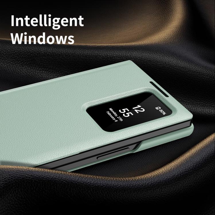 For Samsung Galaxy Z Fold4 Smart View Window Leather Phone Case with Card Slot