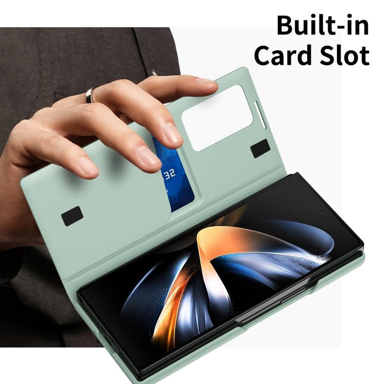For Samsung Galaxy Z Fold4 Smart View Window Leather Phone Case with Card Slot