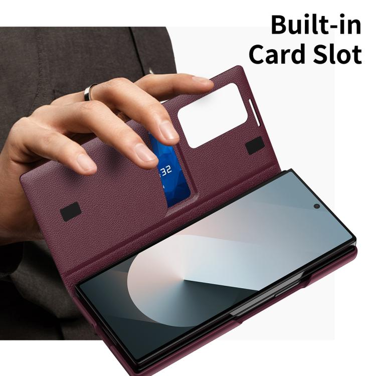 For Samsung Galaxy Z Fold6 5G Smart View Window Leather Phone Case with Card Slot