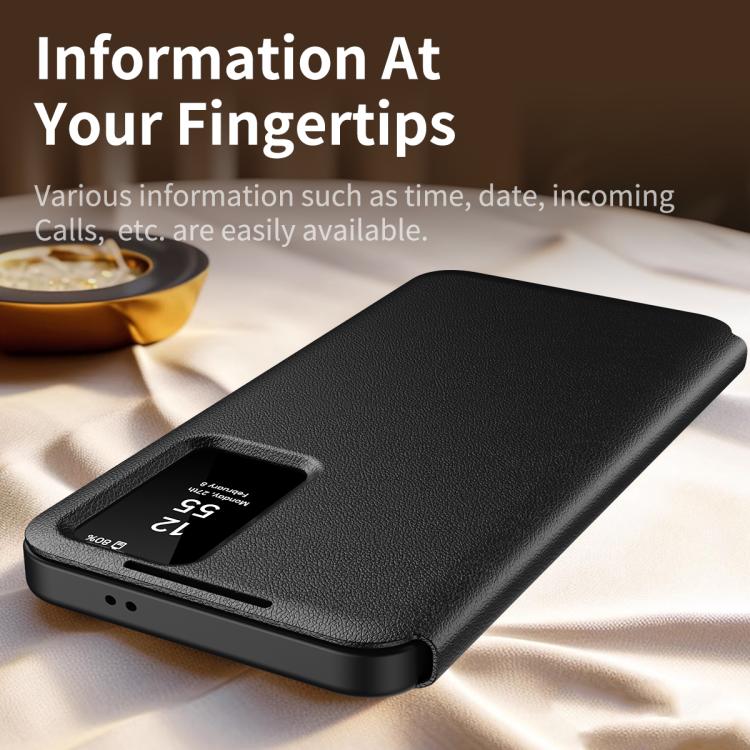 For Samsung Galaxy A56 5G Smart View Window Leather Phone Case with Card Slot