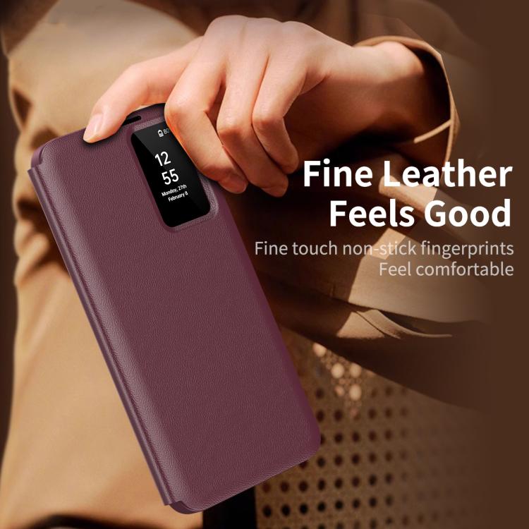 For Samsung Galaxy A16 5G Smart View Window Leather Phone Case with Card Slot