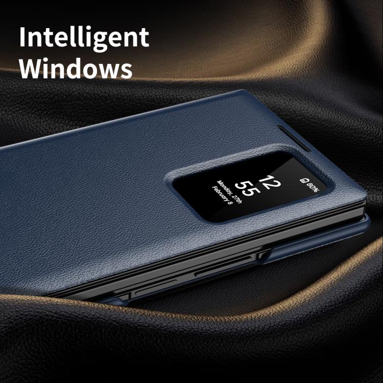 For Samsung Galaxy Z TriFold Smart View Window Leather Phone Case with Card Slot