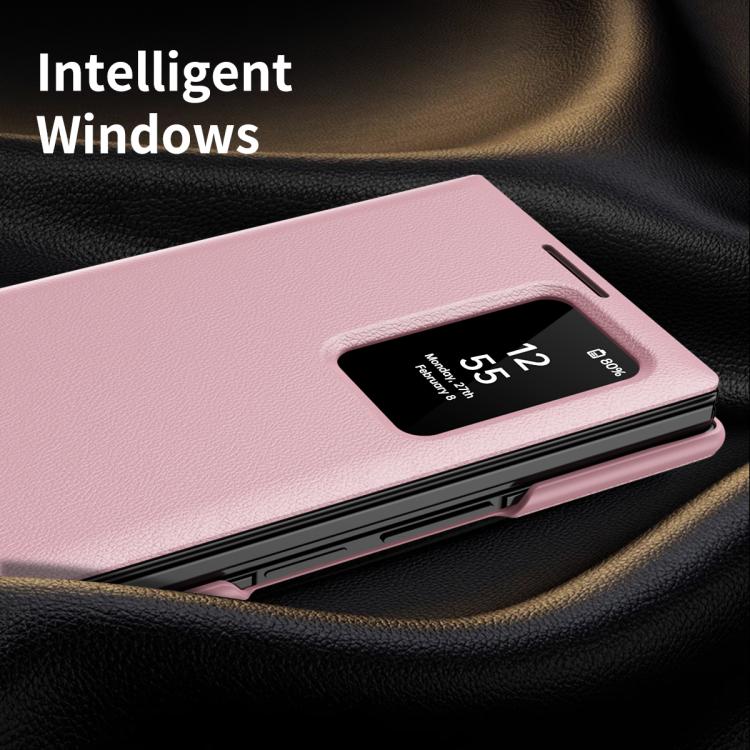 For Samsung Galaxy Z TriFold Smart View Window Leather Phone Case with Card Slot