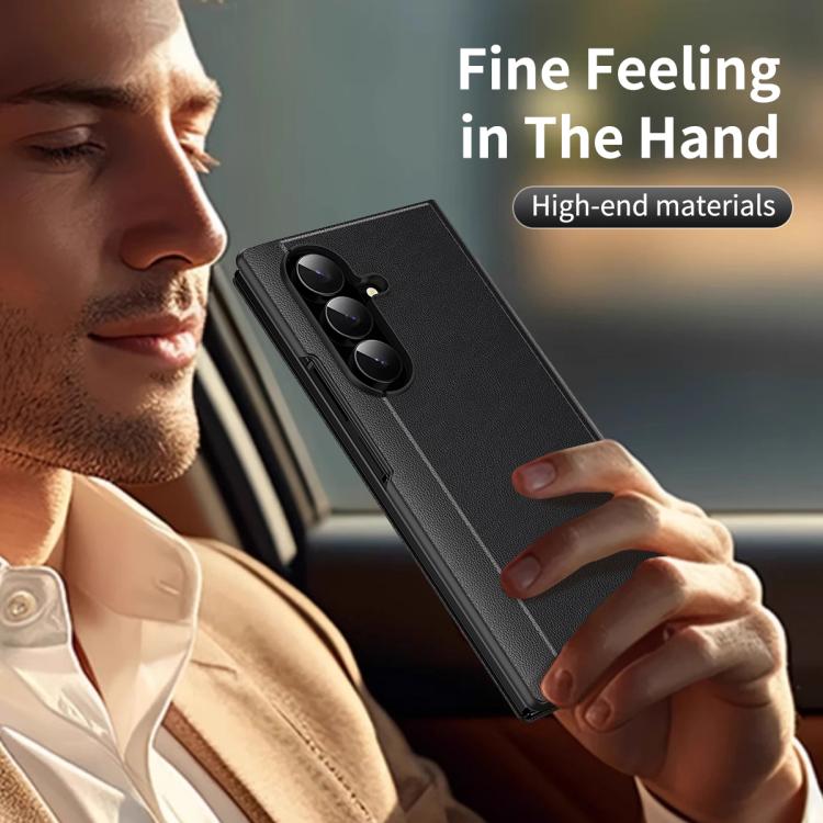 For Samsung Galaxy Z TriFold Smart View Window Leather Phone Case with Card Slot