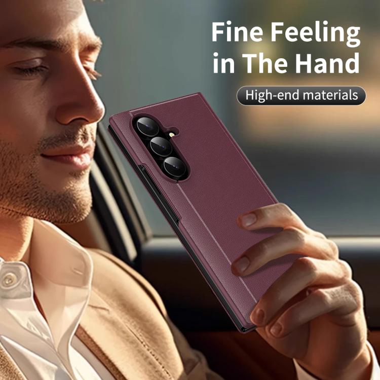 For Samsung Galaxy Z TriFold Smart View Window Leather Phone Case with Card Slot