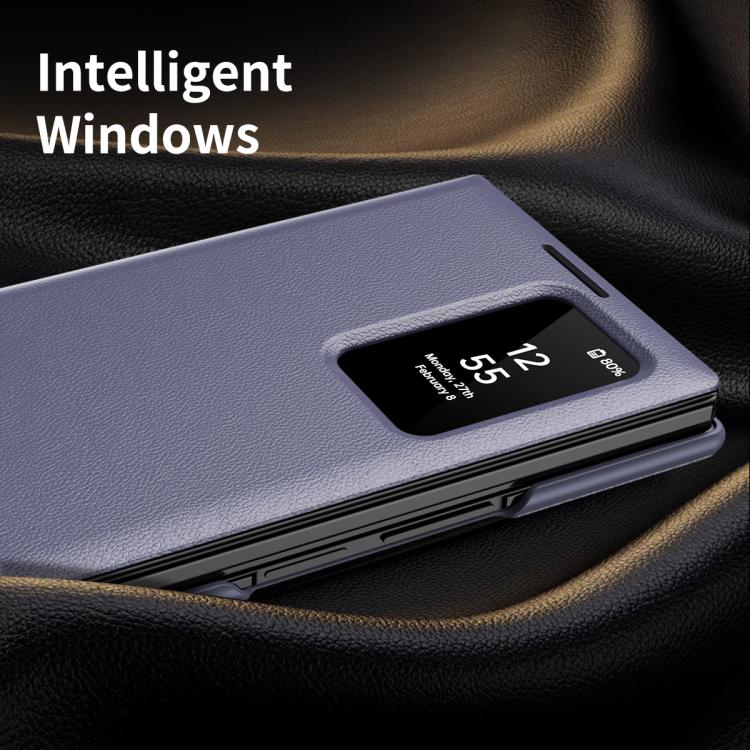 For Samsung Galaxy Z TriFold Smart View Window Leather Phone Case with Card Slot