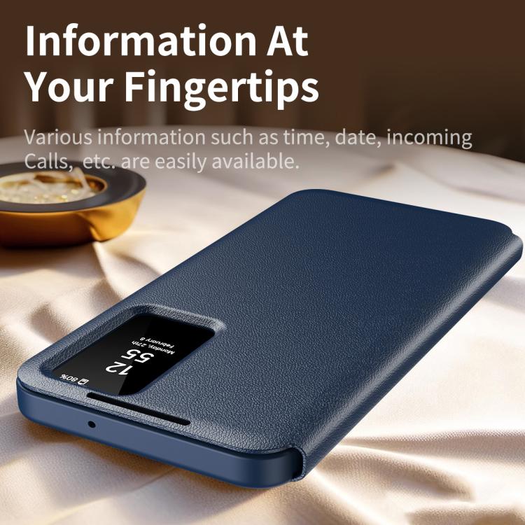 For Samsung Galaxy A37 5G Smart View Window Leather Phone Case with Card Slot