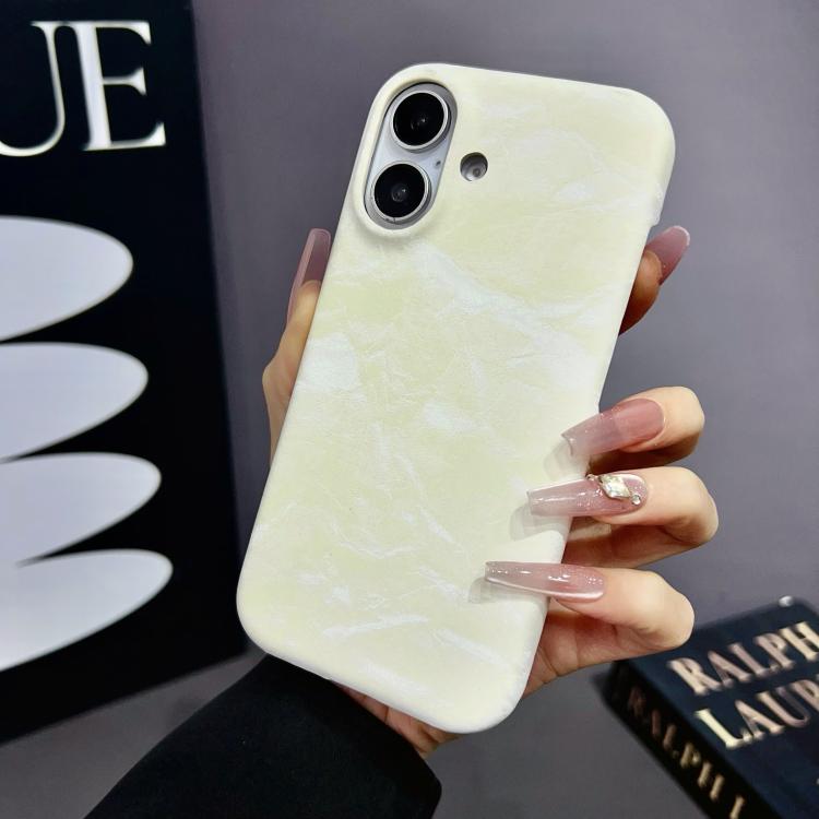 For iPhone 15 Velvet Leather PC Half Coverage Phone Case