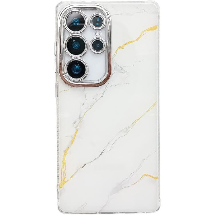 For Samsung Galaxy S23 Ultra 5G Electroplated Marble Texture Phone Case