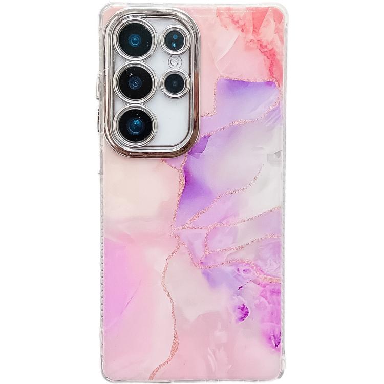 For Samsung Galaxy S23 Ultra 5G Electroplated Marble Texture Phone Case