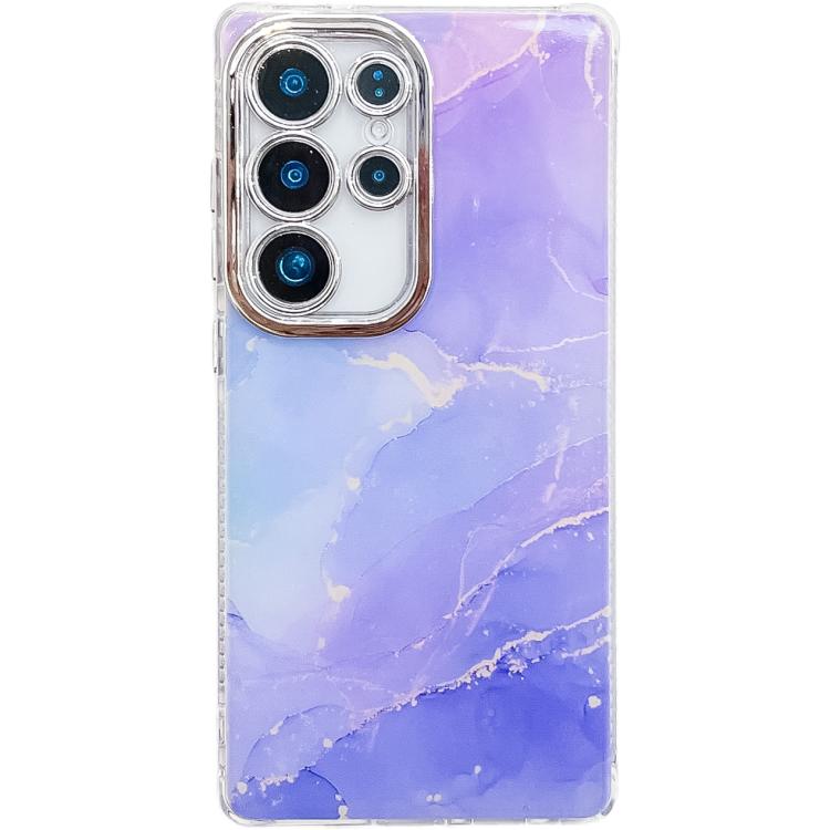 For Samsung Galaxy S23 Ultra 5G Electroplated Marble Texture Phone Case