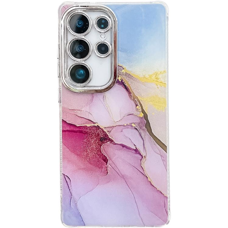 For Samsung Galaxy S23 Ultra 5G Electroplated Marble Texture Phone Case