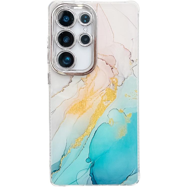For Samsung Galaxy S23 Ultra 5G Electroplated Marble Texture Phone Case