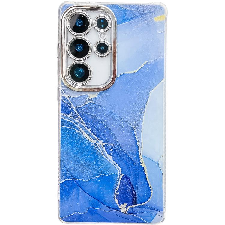 For Samsung Galaxy S23 Ultra 5G Electroplated Marble Texture Phone Case