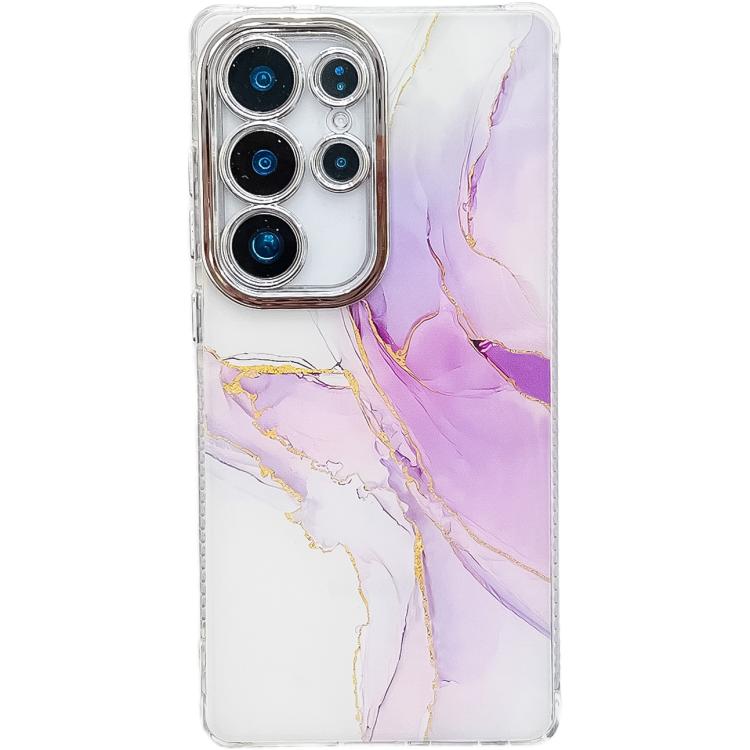 For Samsung Galaxy S24 Ultra 5G Electroplated Marble Texture Phone Case