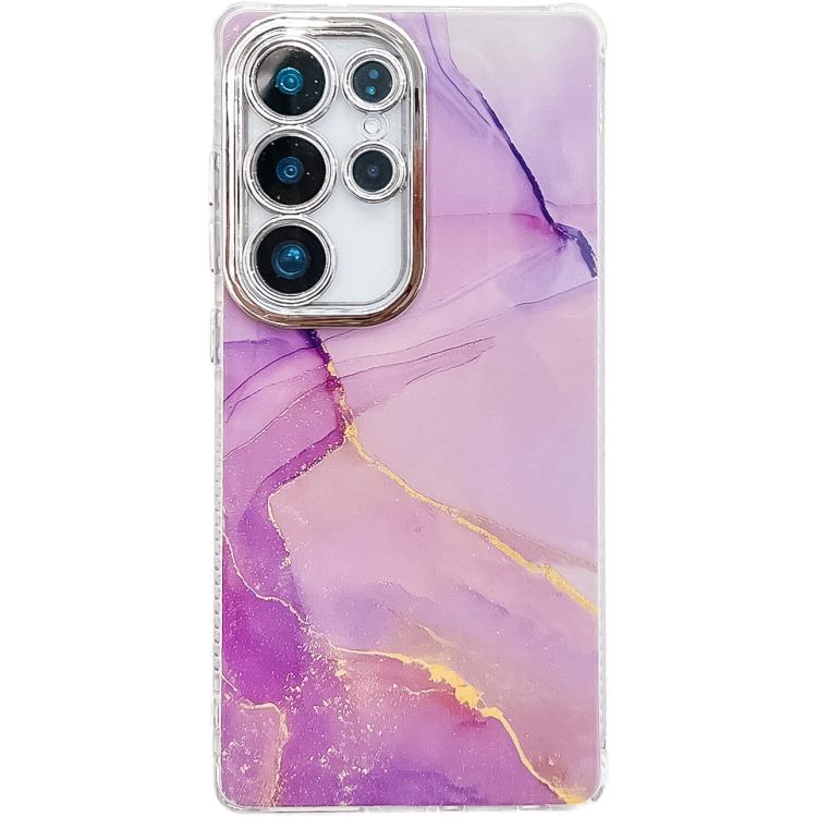 For Samsung Galaxy S24 Ultra 5G Electroplated Marble Texture Phone Case