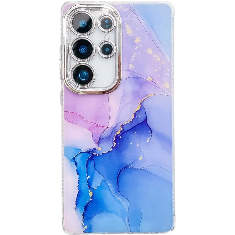 For Samsung Galaxy S24 Ultra 5G Electroplated Marble Texture Phone Case