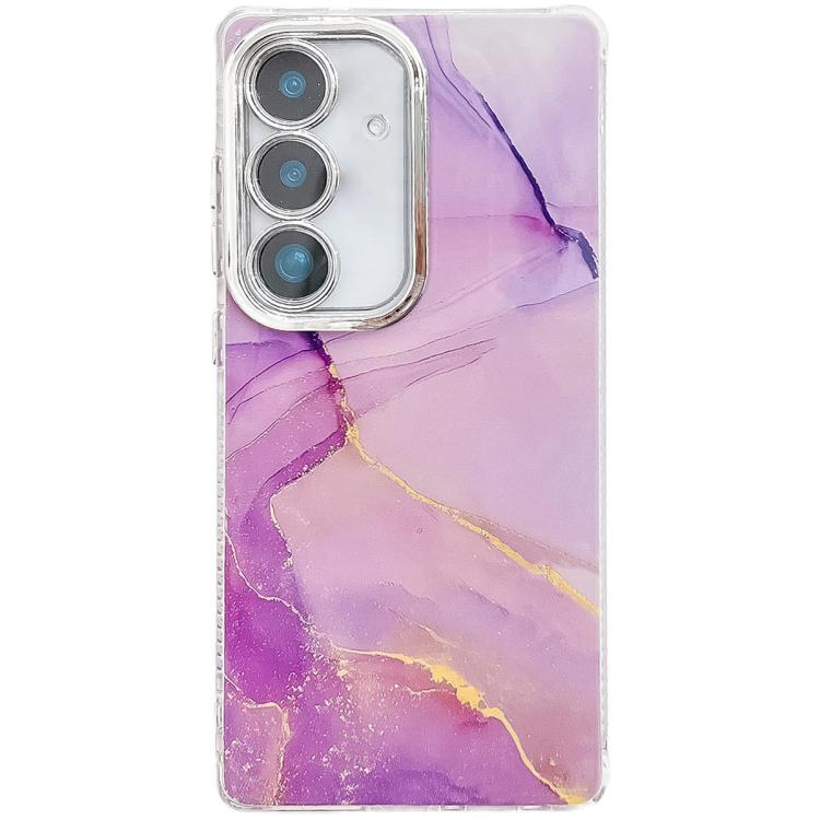 For Samsung Galaxy S24 FE 5G Electroplated Marble Texture Phone Case
