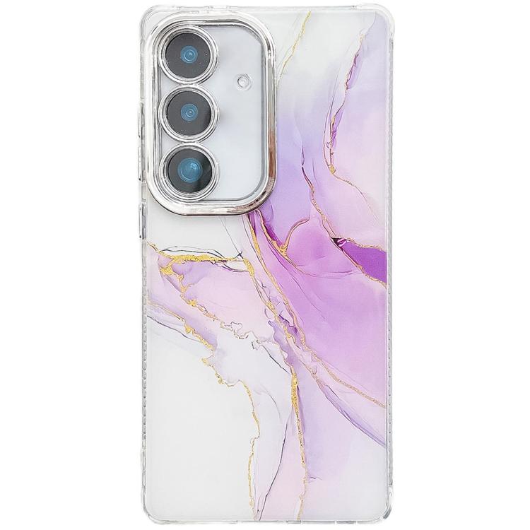 For Samsung Galaxy S25+ 5G Electroplated Marble Texture Phone Case