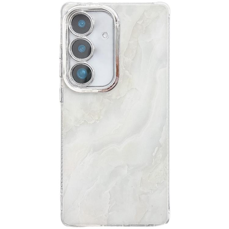 For Samsung Galaxy S25+ 5G Electroplated Marble Texture Phone Case