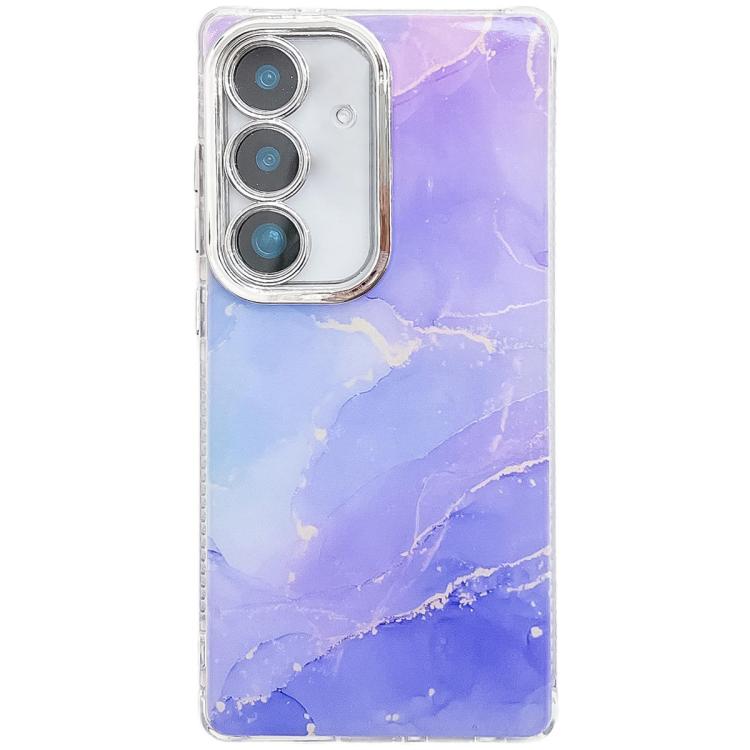 For Samsung Galaxy S25+ 5G Electroplated Marble Texture Phone Case