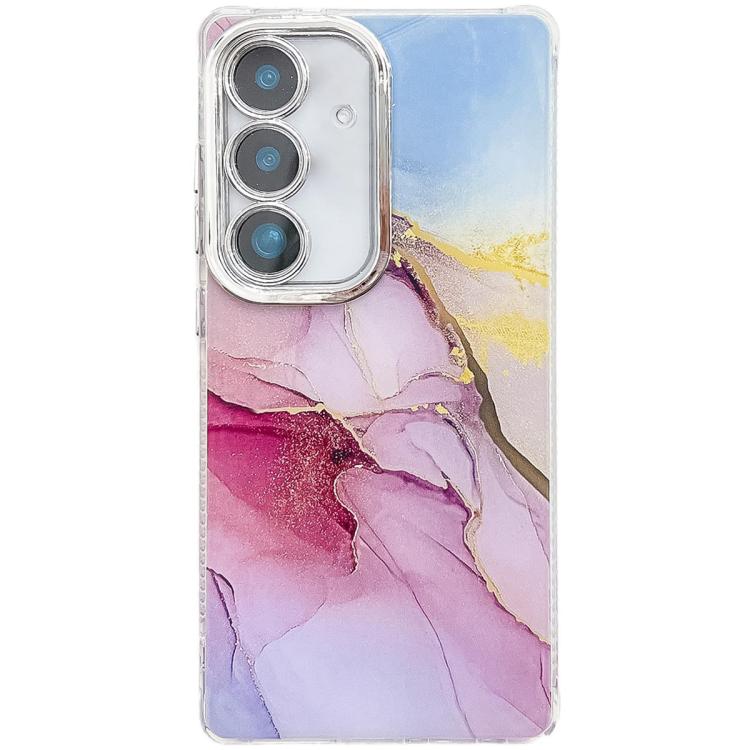 For Samsung Galaxy S25+ 5G Electroplated Marble Texture Phone Case