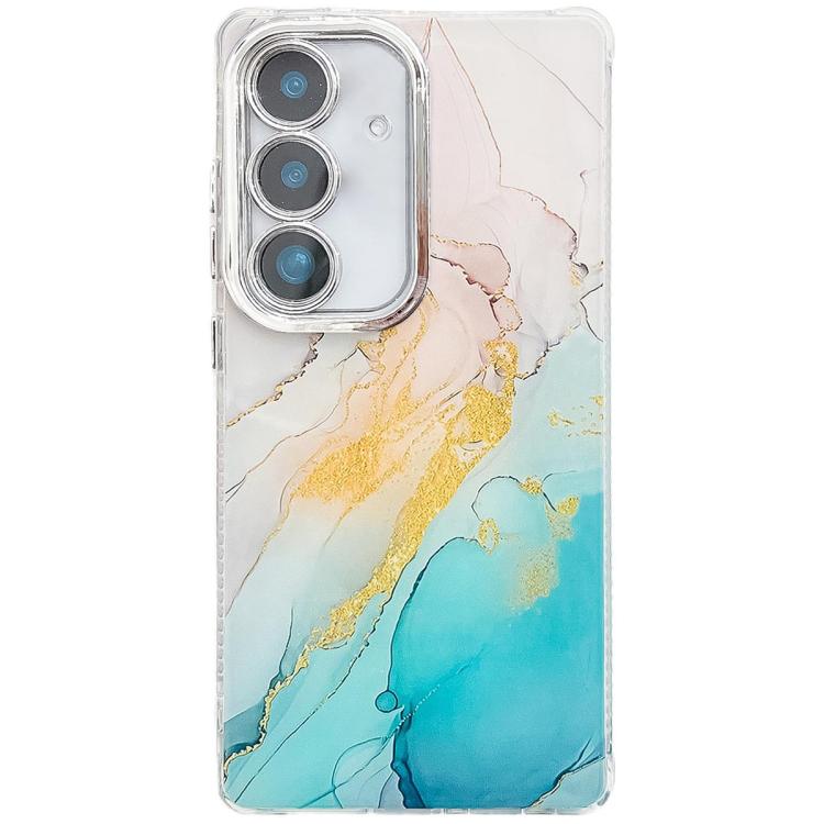 For Samsung Galaxy S25+ 5G Electroplated Marble Texture Phone Case