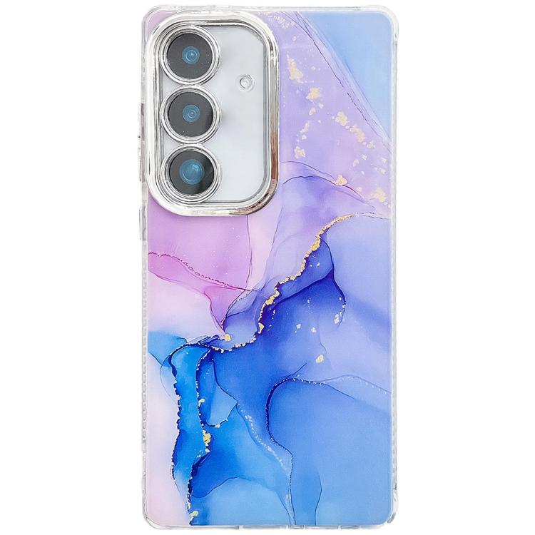 For Samsung Galaxy S25+ 5G Electroplated Marble Texture Phone Case